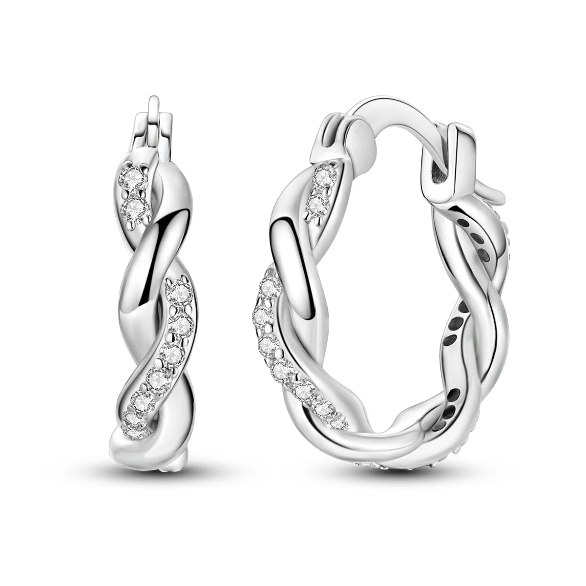 Orecchini a cerchio originali in argento 925 con stella, luna, trifoglio e farfalla con zirconi, perfetti per la creazione di gioielli e come regali di nozze per donne e ragazze.
