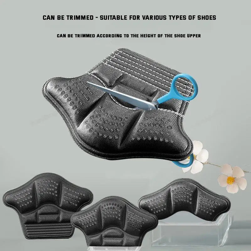 Protezioni per tallone 5D da uomo, adesivi per scarpe in pelle comode, cuscinetti per scarpe da ginnastica, solette per alleviare il dolore ai piedi, inserti imbottiti regolabili per la cura dei piedi.
