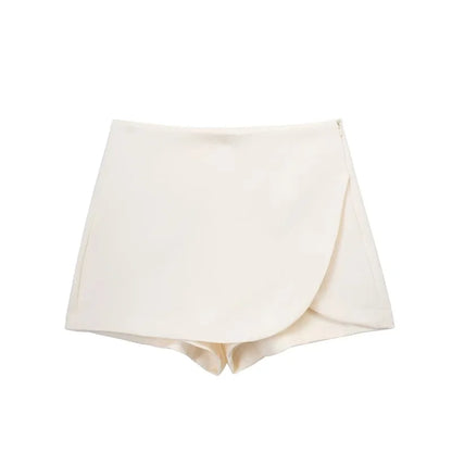 Black Mini Skirt Shorts Woman Fashion Asymmetric Skort For Women High Waist Short Skirts Woman Summer Casual Shorts