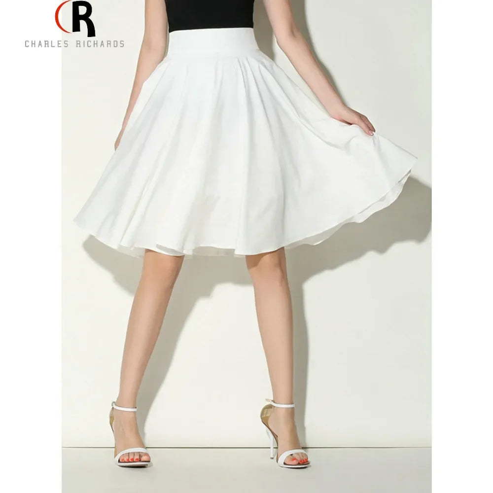2018 Summer High-waisted Vintage Casual Mid-length Skirt Bohemian Style Ice-skating Dress For Women