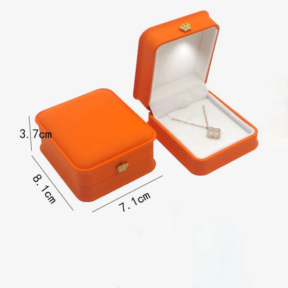 Scatola portagioie a LED con anello, porta orecchini di lusso con corona, ciondoli, espositore per proposta di matrimonio, scatola regalo, organizer per gioielli.