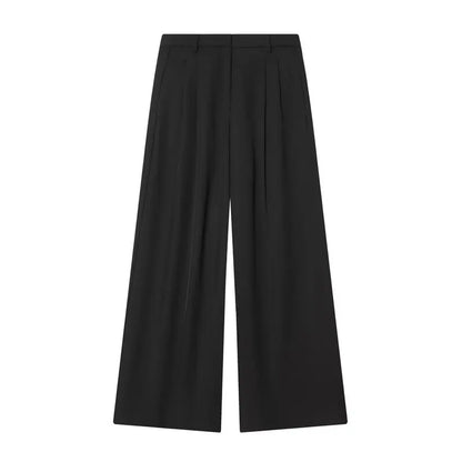 Pantaloni da donna alla moda a gamba larga, nuovi arrivi autunnali, plissettati, versatili, modello slim, abbigliamento casual per donna