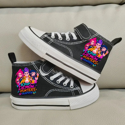 Nuove scarpe da ginnastica alte Kpop Demon Hunter per bambine, scarpe sportive casual da corsa e da tennis.