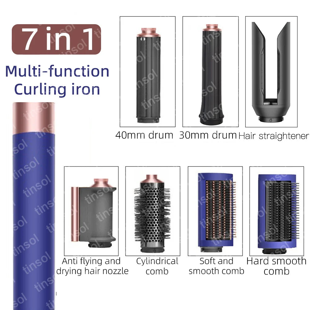 7-in-1 hair dryer set multi-function curling iron hair straightener hot air comb styling set for home salon-like effect