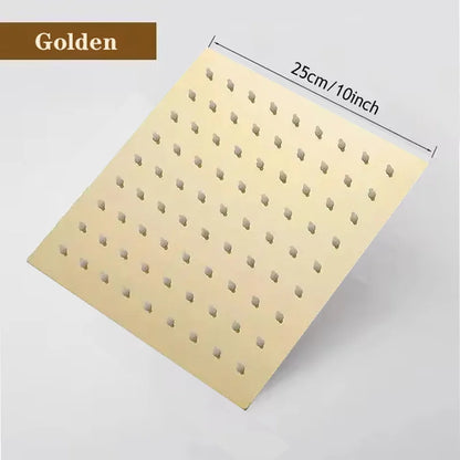 8/10/12 Inch Black Silver Gold Stainless Steel High Pressure Waterfall Shower Head Large Flow Pressure Boosting Bathroom Shower