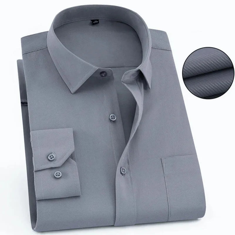 Camicia stampata da uomo, casual, a maniche lunghe, slim fit, da uomo, per lavoro, sociale, abbigliamento di marca, morbida e confortevole KOACUS