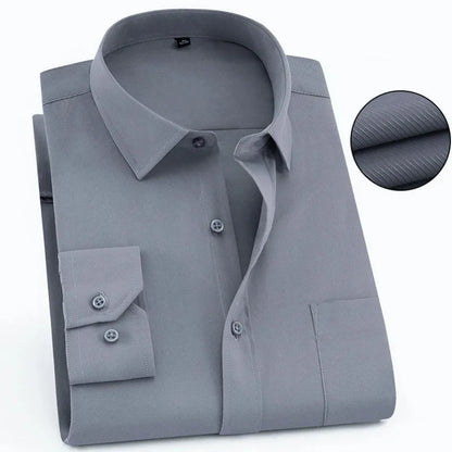 Camicia stampata da uomo, casual, a maniche lunghe, slim fit, da uomo, per lavoro, sociale, abbigliamento di marca, morbida e confortevole KOACUS