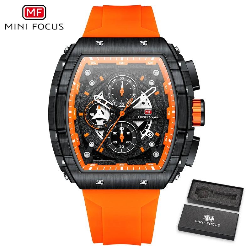 Orologio sportivo da uomo di lusso impermeabile al quarzo con cinturino in silicone, orologio da polso alla moda Relogio Masculino 0399G
