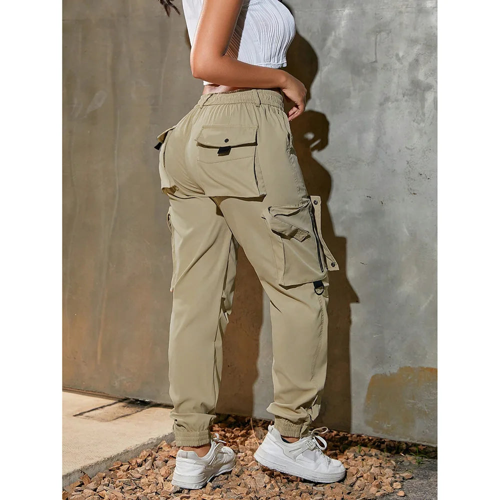Trendy Casual Workwear Pants Loose Straight Leg Long Trousers Comfortable Polyester Fiber High Waist Spring Summer Fashion