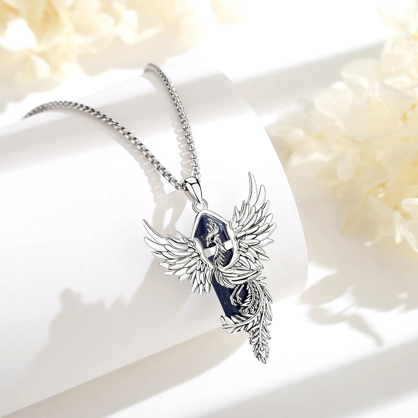 Collana prismatica esagonale in lapislazzuli Eudora Phoenix Twining, pietra curativa energetica, ciondolo in cristallo, gioiello per meditazione, regalo per uomo