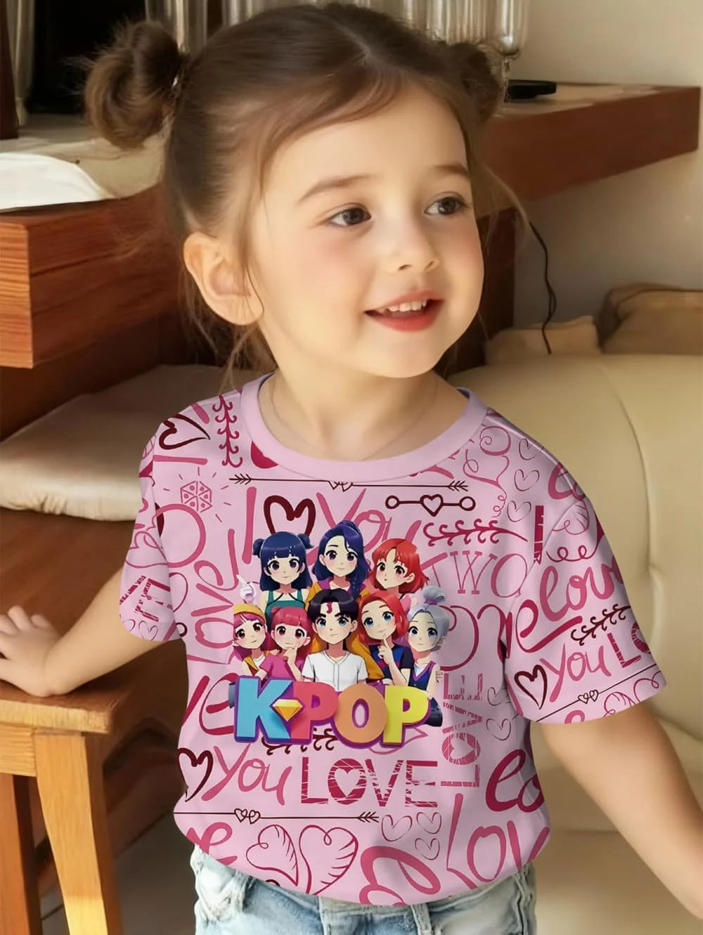 Magliette per bambini con stampa grafica di cartoni animati Kpop, regalo divertente per i fan, magliette Harajuku, top estivi a maniche corte, abbigliamento per bambini