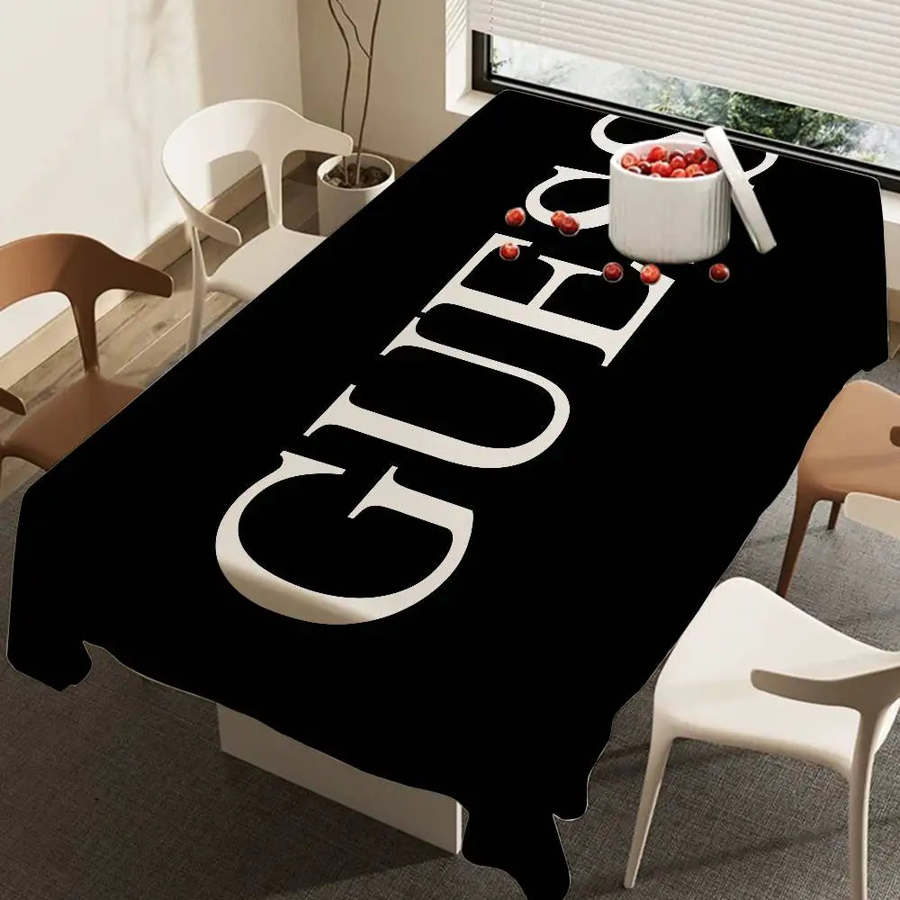 G-Guess-s-y Logo Table Cloth Rectangular Stain Tablecloth Oilcloth Mantel Mesa Impermeable Tablecloth Decoration
