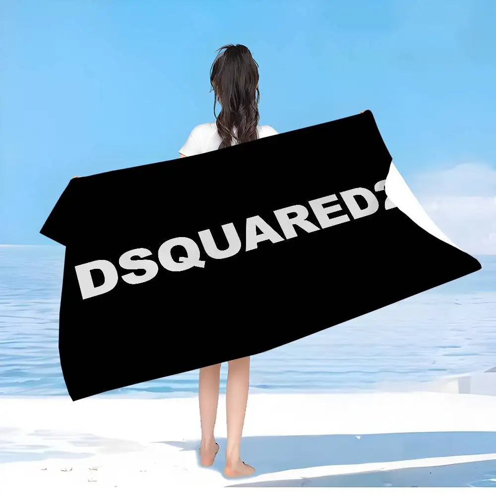 Asciugamano da spiaggia/nuoto con logo D-Dsquared2 in stile anime, morbido e assorbente, ideale come regalo per bambini, perfetto per viaggi e campeggio.