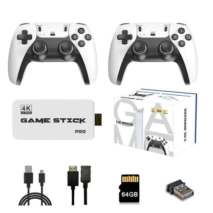 Console di gioco wireless M15 4K con oltre 40.000 giochi, scheda TF da 64 GB e doppi controller 2.4G, compatibile con giochi PS1/arcade e classici.