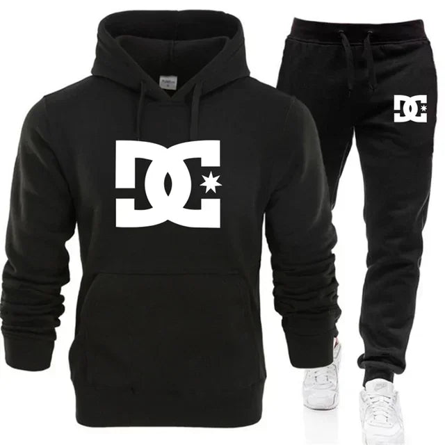 2025 Fall/Winter Men's Hoodie Pullover and Casual Pants Set, Autumn/Winter Outdoor Fashion Running and Fitness Two-Piece Set
