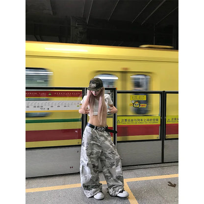Pantaloni da uomo Y2K Harajuku Vintage Camouflage Pattern Pantaloni larghi casual Pantaloni da tuta Hip Hop Gotici Uomo Donna Pantaloni a gamba larga Streetwear