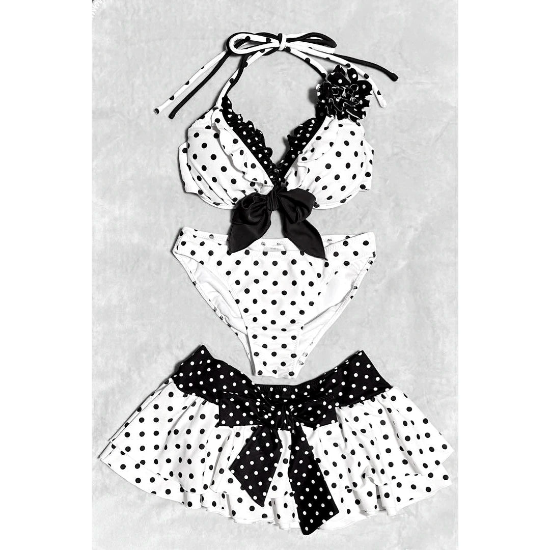 Bikini estivi dolci, trendy, carini, da ragazza romantica, piccanti, con stampa a pois, stile europeo e americano, bikini Harajuku.