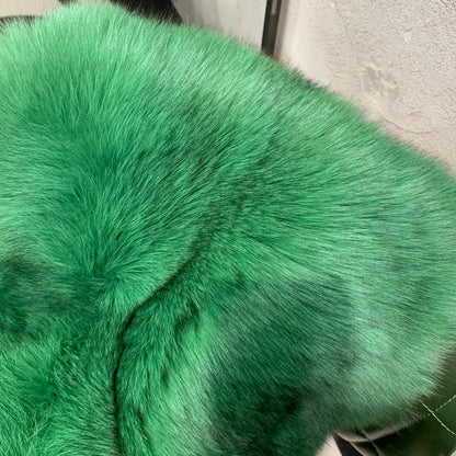 # Golden Fox Fur Jacket Lady Real Fox Fur Coat Short Female Long Sleeve Natural Fur Cloth with Collar