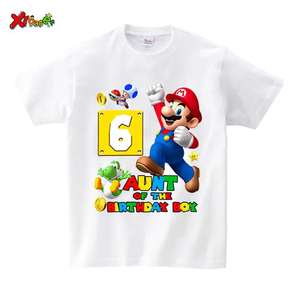 Magliette di compleanno per la famiglia, abbinate per il 6° compleanno del bambino, abbigliamento per bambini, maglietta per neonato, abbigliamento per bambini di 6 anni, completi per il 7° e il 5° compleanno.