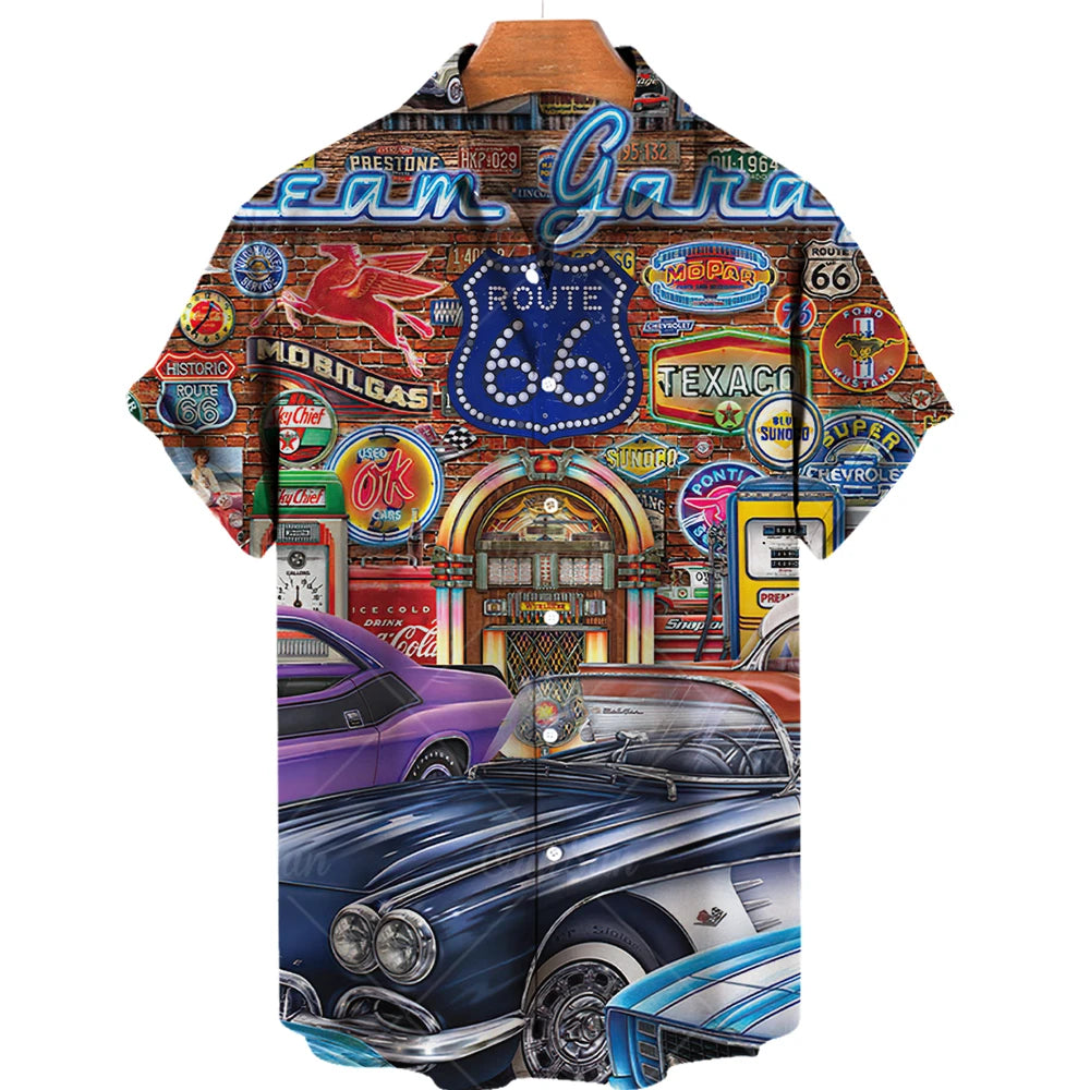 Maglietta da uomo Route 66 Biker 3D per ragazze motocicliste Maglietta Route 66 per uomo Maglietta oversize a maniche corte americana da uomo Maglietta da viaggio