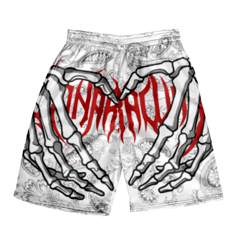 Pantaloncini da spiaggia classici estivi 2024 con teschio, nuovi modelli alla moda con stampa di mano scheletrica, pantaloncini da palestra per uomo e donna, ad asciugatura rapida, pantaloncini da ghiaccio.