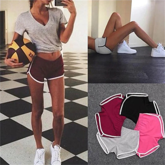 Pantaloncini sportivi da donna estivi, nuovi colori caramella, pantaloncini skinny anti-svuotamento, casual da donna, vita elasticizzata, costume da spiaggia, pantaloncini corti.
