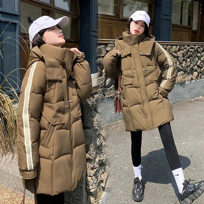 Down Cotton Jacket 2024 New Korean Version Loose Student Ladies Winter Parka Coat Elegant Temperament Cotton Padded Lady Coat