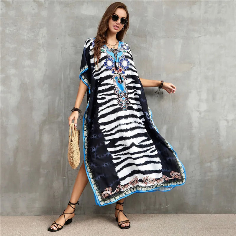Women's Clothing Kaftan Dresses for Women Plus Size Bathing Suit Cover up Caftan Maxi Beach Dresses