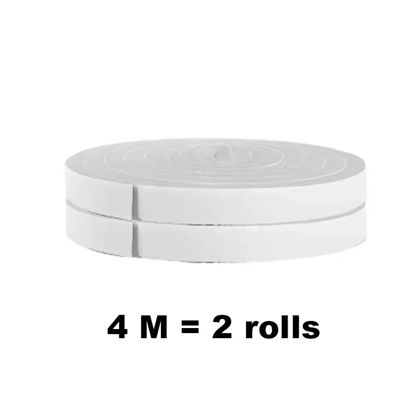 4M PU Sponge Foam Seal Strip Tape Adhesive Anti Collision Soundproof Weather Stripping for Doors Windows Furniture Protection