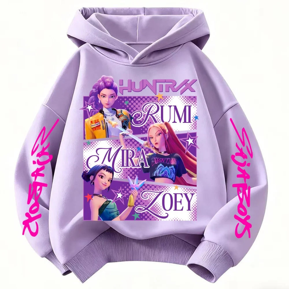 Felpa con cappuccio Huntrix KPop Dem on Hunters Abbigliamento per bambini per ragazze (stile principessa) ragazzi (design alla moda) Adatto come felpa per bambini