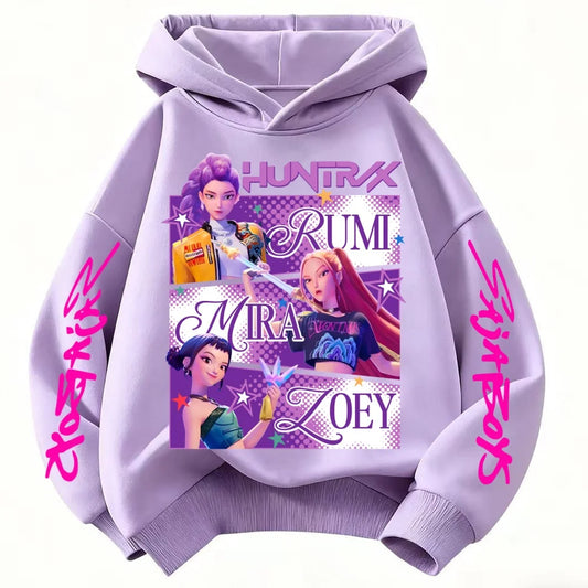 Felpa con cappuccio Huntrix KPop Dem on Hunters Abbigliamento per bambini per ragazze (stile principessa) ragazzi (design alla moda) Adatto come felpa per bambini