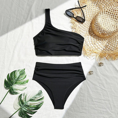Sexy One Shoulder Bikinis 2025 Swimsuits Women's Swimwear Push Up Female Beach Bathing Suits Two-pieces Bikini Set