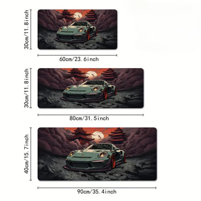 Ukiyo-e style sports cars and fantastical landscape large Mouse Pad Desk Mat pc accessories Gaming pad office rug Mouse carpet