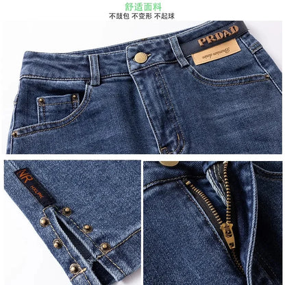 Oversized 5XL Denim Skirt Women's Spring/summer Mid length 2024 New High waisted Elastic Korean A-line Split Casual hip Skirts