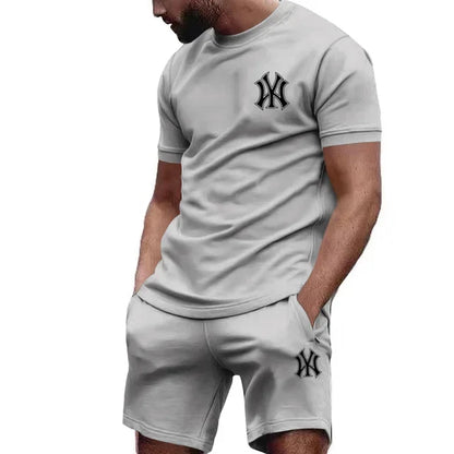 2026 hot men's two-piece sportswear short sleeved T-shirt and summer running fitness sportswear