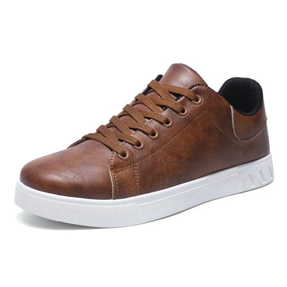 Sneakers vulcanizzate nere da uomo, scarpe basse comode con lacci, Zapatillas Hombre, sneakers alla moda autunno/primavera, taglie forti 39-48
