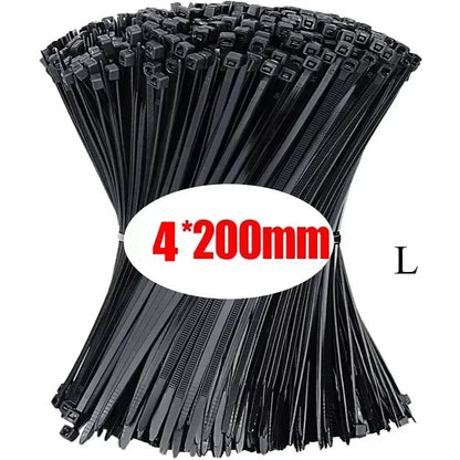 10-1000 Pcs Plastic Clamping Collar Rilsan Cable Ties Clamp Greenhouse Plastic Clamps Self-tightening Plastic Necklace Belts