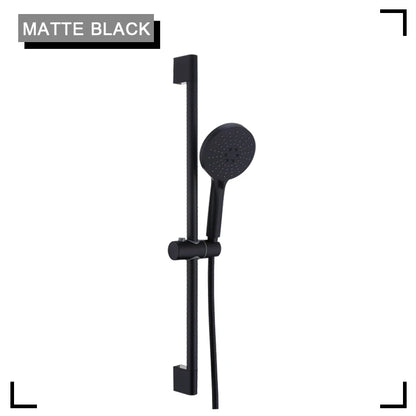 Black Shower Column Set Bathroom Accessories Shower Head  Wall Mount Slider Adjustable Shower Head Rail Lift Slide Mount