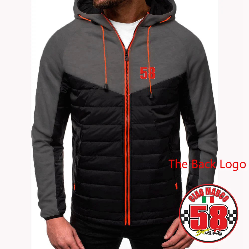 Felpe alla moda di tendenza 2025 Primavera e Autunno Giacca da uomo di design popolare Marco Simoncelli Super Sic 58 Logo Print Coat