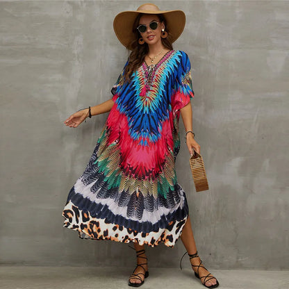 Women's Clothing Kaftan Dresses for Women Plus Size Bathing Suit Cover up Caftan Maxi Beach Dresses