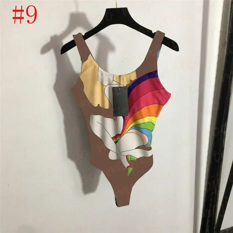 The 2025 high-waisted bikini letter print swimsuit is the latest V-neck swimsuit for women in summer