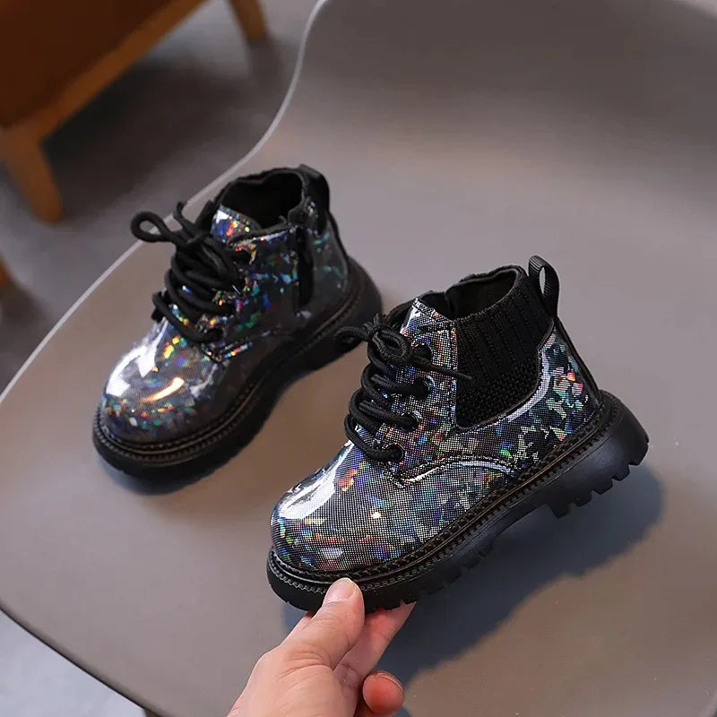 Stivali invernali corti da bambina, stile britannico, suola morbida, leggeri, alla caviglia, unisex, taglie 21-30.