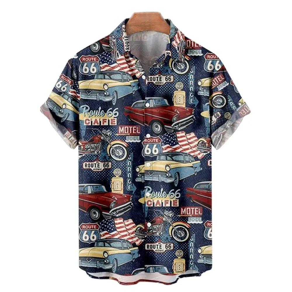 Maglietta da uomo Route 66 Biker 3D per ragazze motocicliste Maglietta Route 66 per uomo Maglietta oversize a maniche corte americana da uomo Maglietta da viaggio