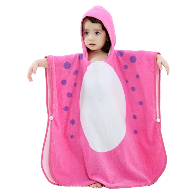 Asciugamano da bagno per neonati con cappuccio a forma di dinosauro dei cartoni animati MICHLEY, asciugamano da spiaggia in cotone, accappatoio morbido per neonati, unisex per bambini e bambine.