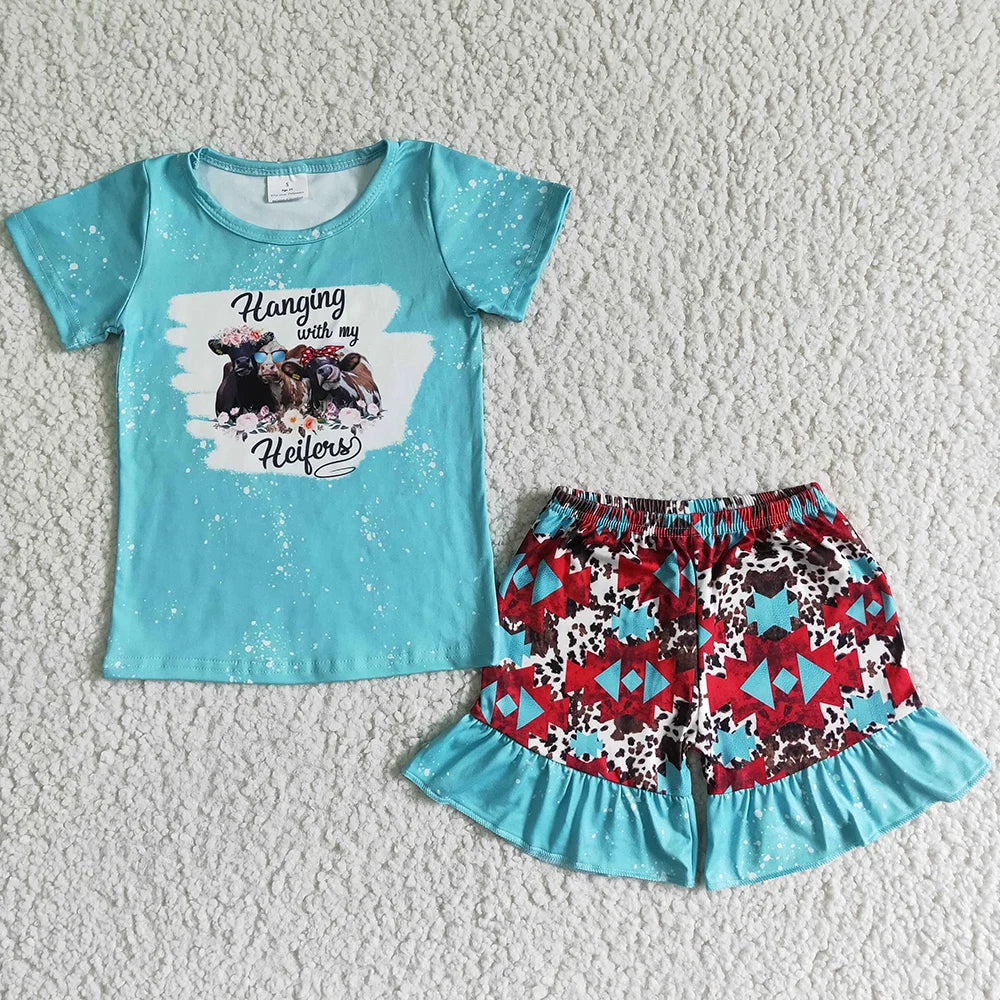 Saldi imperdibili Abiti estivi per bambine Completi estivi alla moda per bambini Abiti da boutique per bambine Abbigliamento carino per bambine piccole Completo a maniche corte
