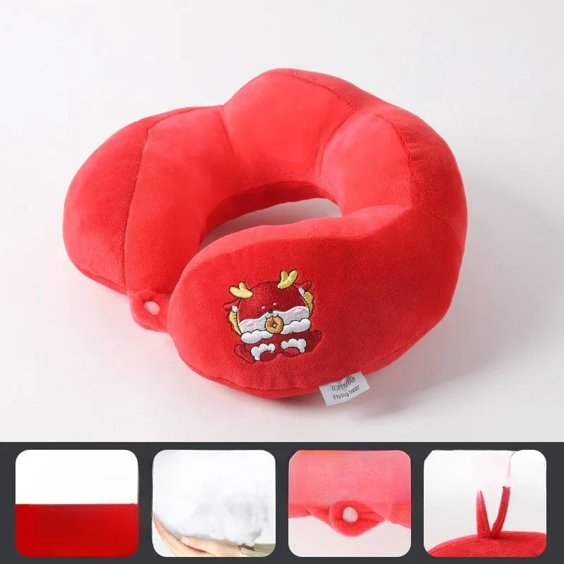 Cartoon Camel Hump Dinosaur U-Shaped Neck Pillow Custom Logo Cervical Support for Office & Airplane Travel
