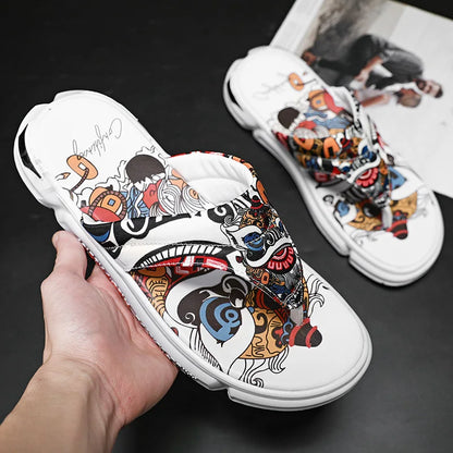 Pantofole da uomo alla moda per interni ed esterni, stile strada, spiaggia, stile coppia, infradito antiscivolo, morbide, leggere, estive, casual.