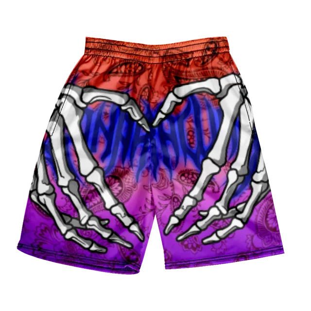 Pantaloncini da spiaggia classici estivi 2024 con teschio, nuovi modelli alla moda con stampa di mano scheletrica, pantaloncini da palestra per uomo e donna, ad asciugatura rapida, pantaloncini da ghiaccio.