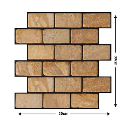 5/10pcs Self Adhesive Waterproof 3D Wall Panels, Brick Wallpaper, Retro Sticker for Bathroom, Fireplace decorative wall stickers