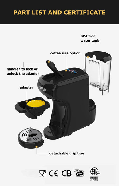 Macchina per caffè HiBREW 19 bar 4 in 1 calda e fredda capsule multiple espresso Cafetera Pod Coffee Maker Dolce Milk Nexpresso Powder H1A